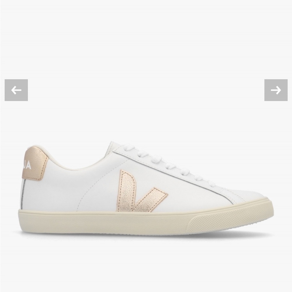 Veja Cream and Tan Sneakers - Picture 4 of 15